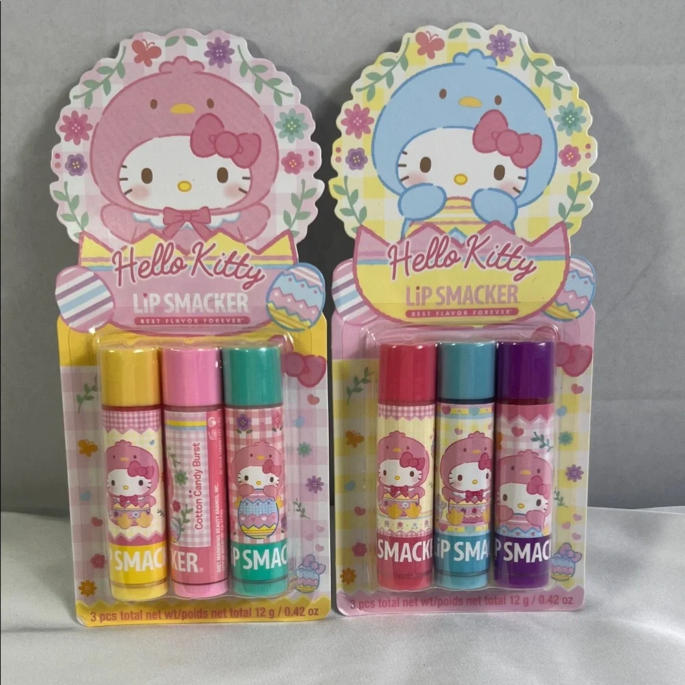 (2) Pack Hello Kitty Lip Smacker Trio Set Easter Edition Best‎ Flavor Forever